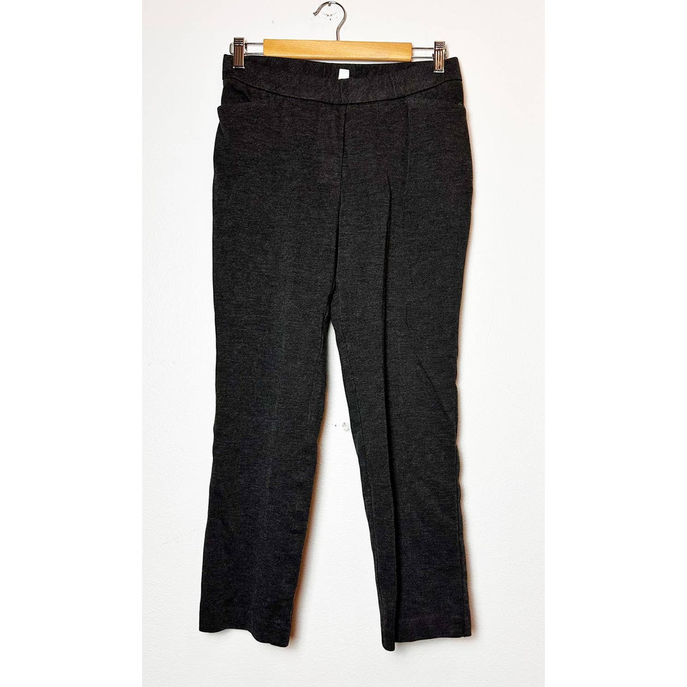J. jill Ponte Slim Leg Dark Gray Pull On Trouser Pants sz SP